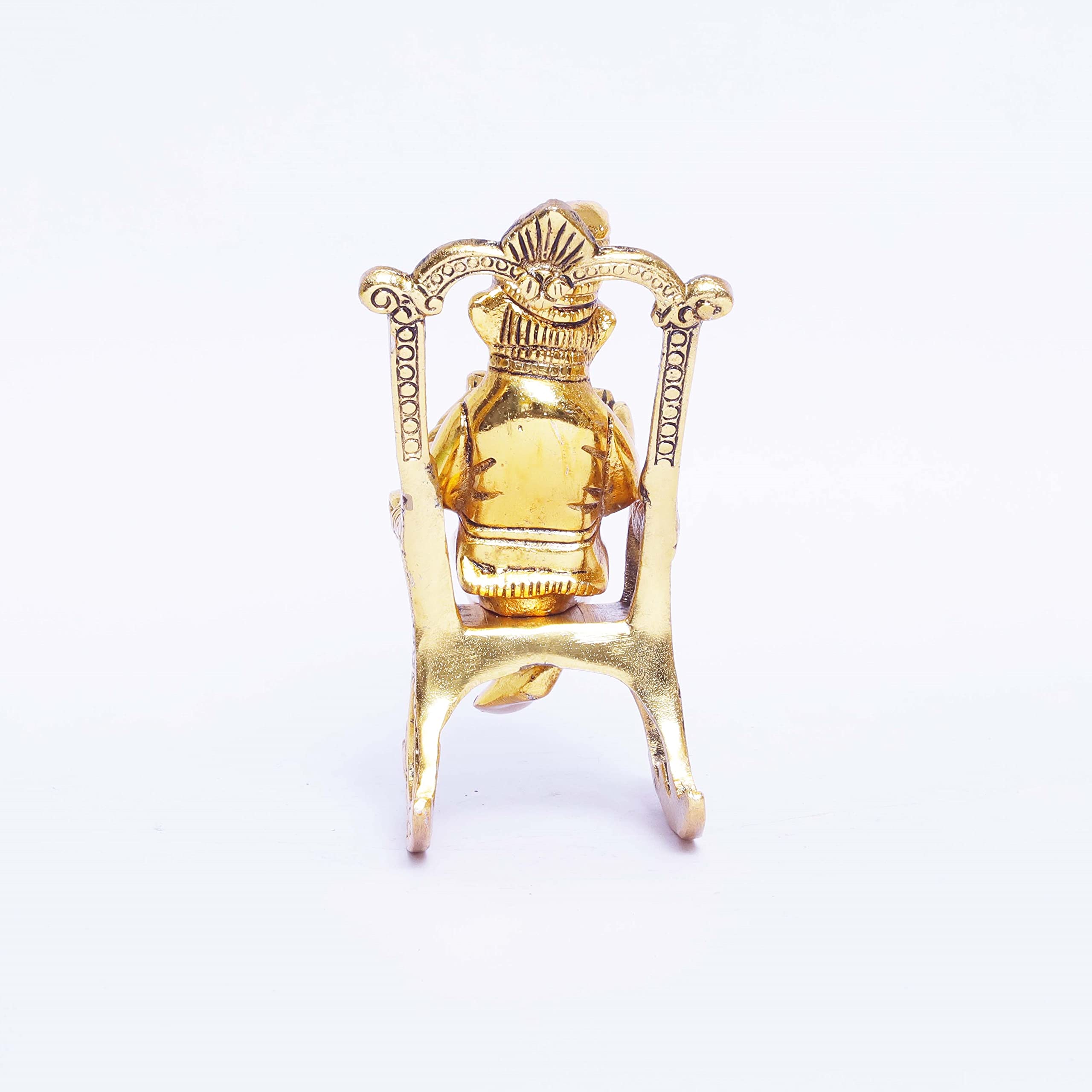 Dreamkraft Metal Chair Ganesh Ganpati Idol With Reading Ramayan Home Decoration And Gifts For Your Love Once